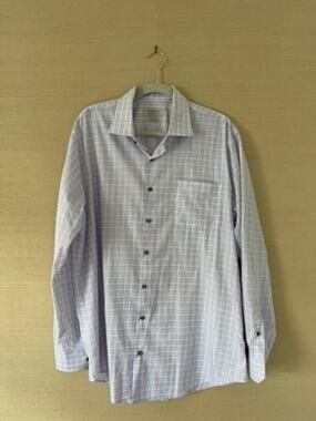Hagen Carmel Classic Fit Dress Shirt (Pink/Blue Plaid) – Size XL
